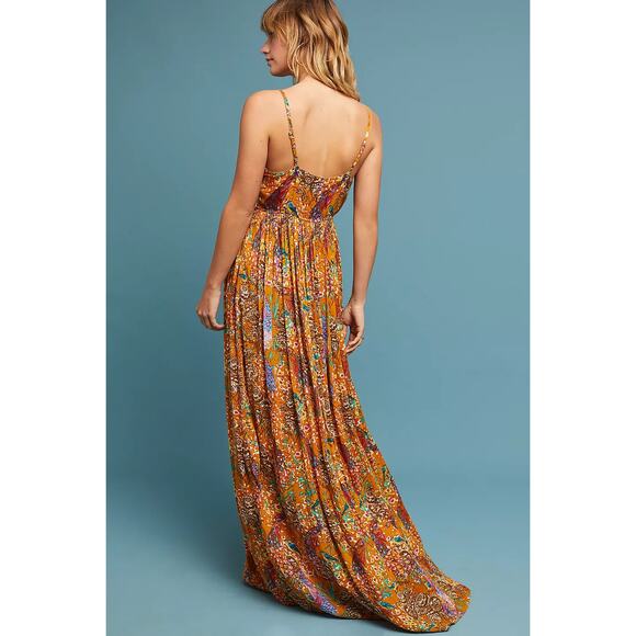 Anthropologie x Raga Womens Parkland Maxi Dress Embroidered Gauzy Bohemian Flowy - Picture 2 of 14